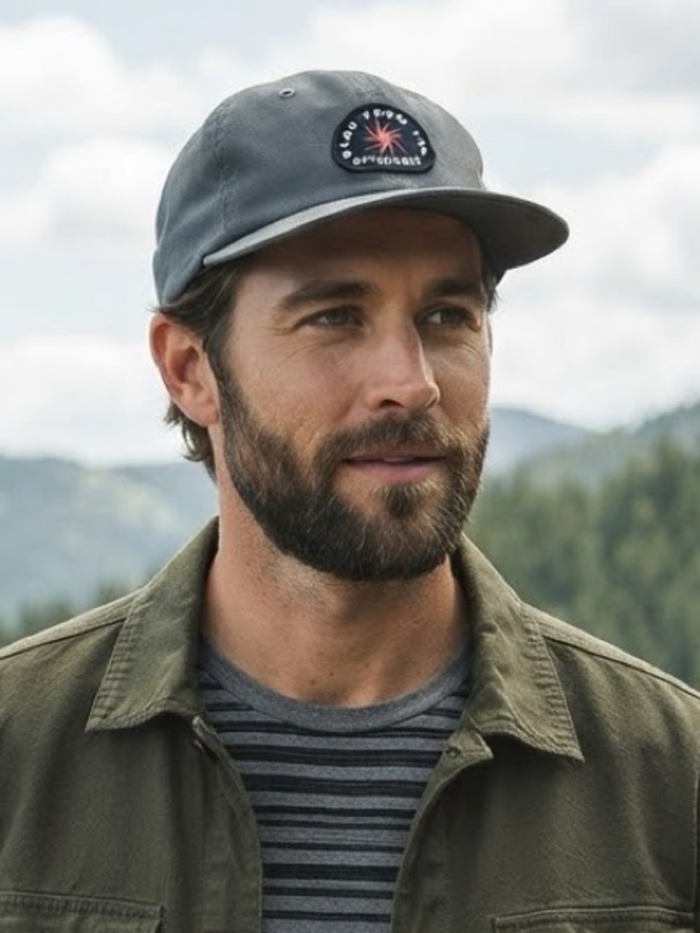 NWT Prana Men's Dark Gray Cap with Orange Patch